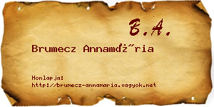 Brumecz Annamária névjegykártya